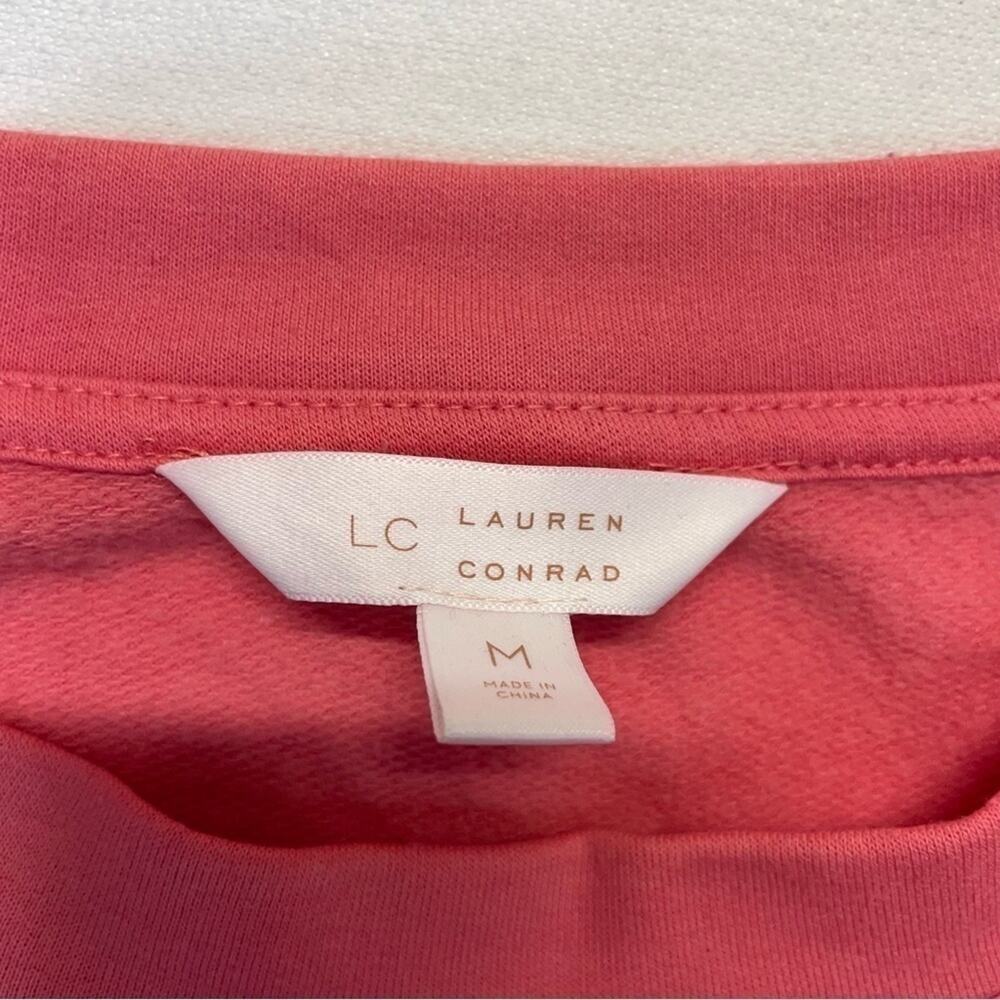 Lauren Conrad Sweatshirt coral pink Women’s Medium elastic hem lightweight top - Picture 4 of 7